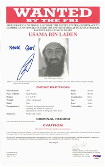 Robert J. ONeill Signed Usama Bin Laden FBI Wanted Poster (PSA/DNA)